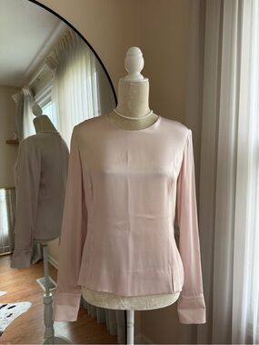 Algo Silk Blouse in Light Beige Size S